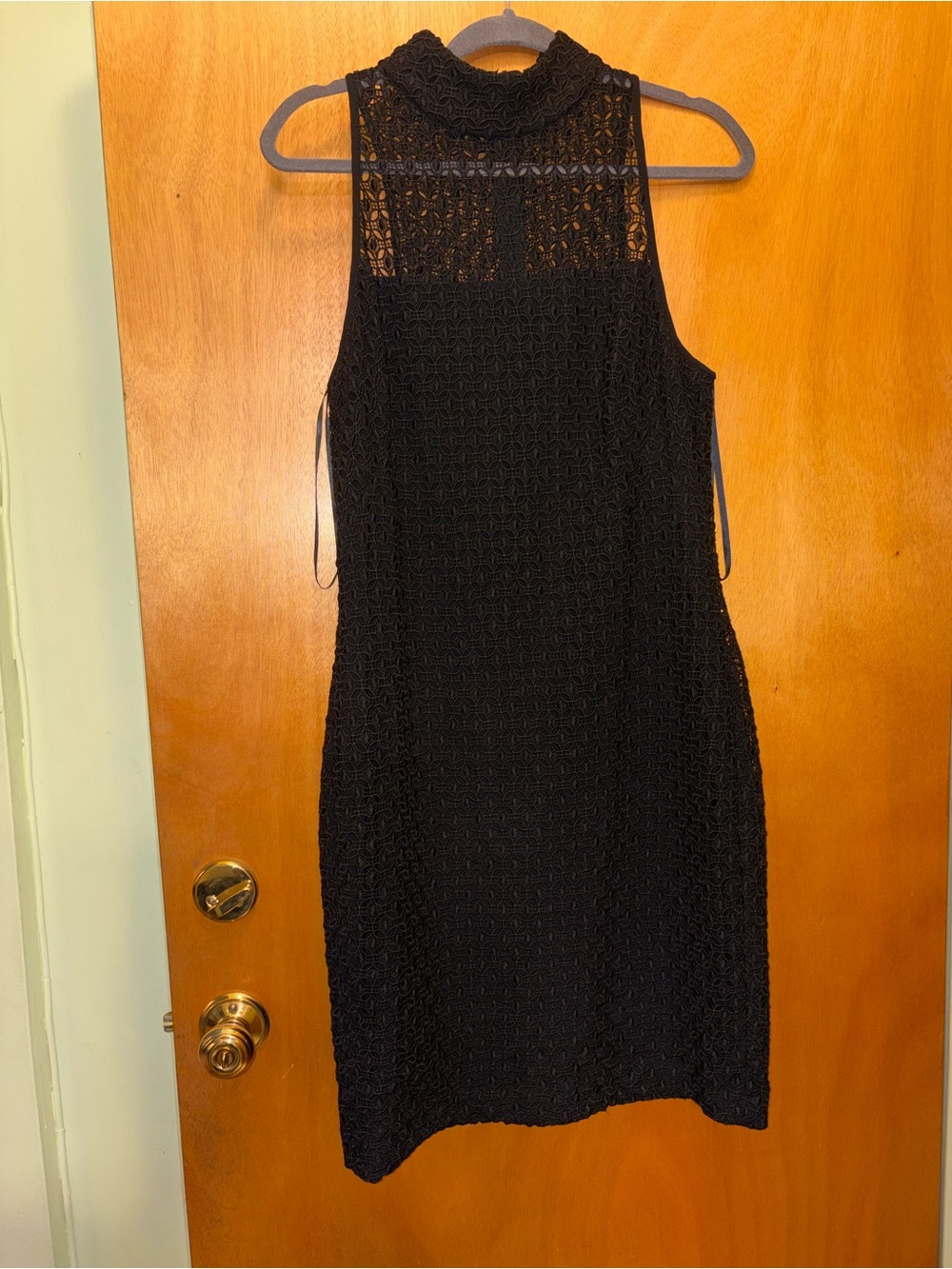 Lauren Ralph Lauren Black Lace Mock Neck Dress